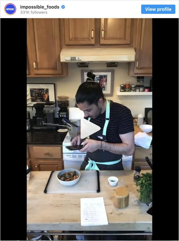 Live Instagram sur la cuisine en direct 