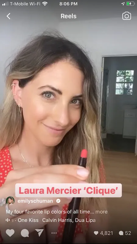 presentation produit reels instagram