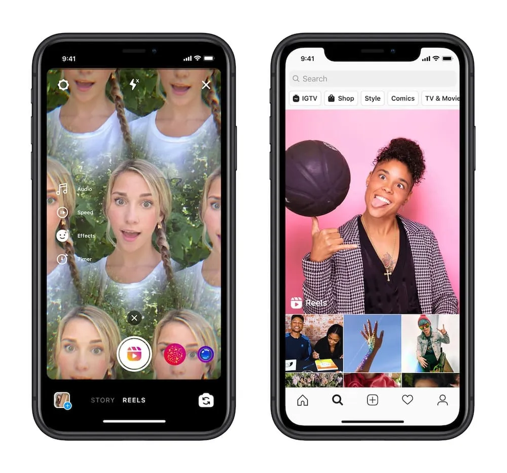 types de vidéos Réels Instagram
