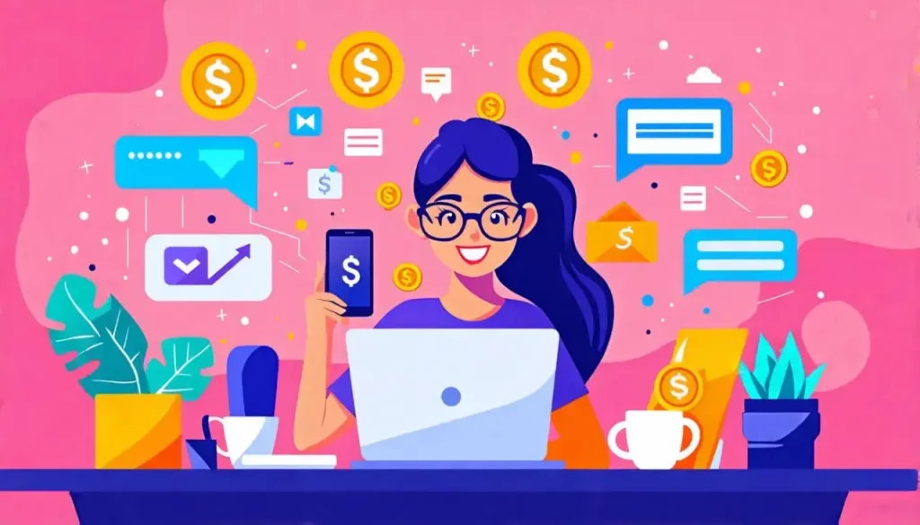 femme blogueuse gagnant de l'argent grâce à son blog