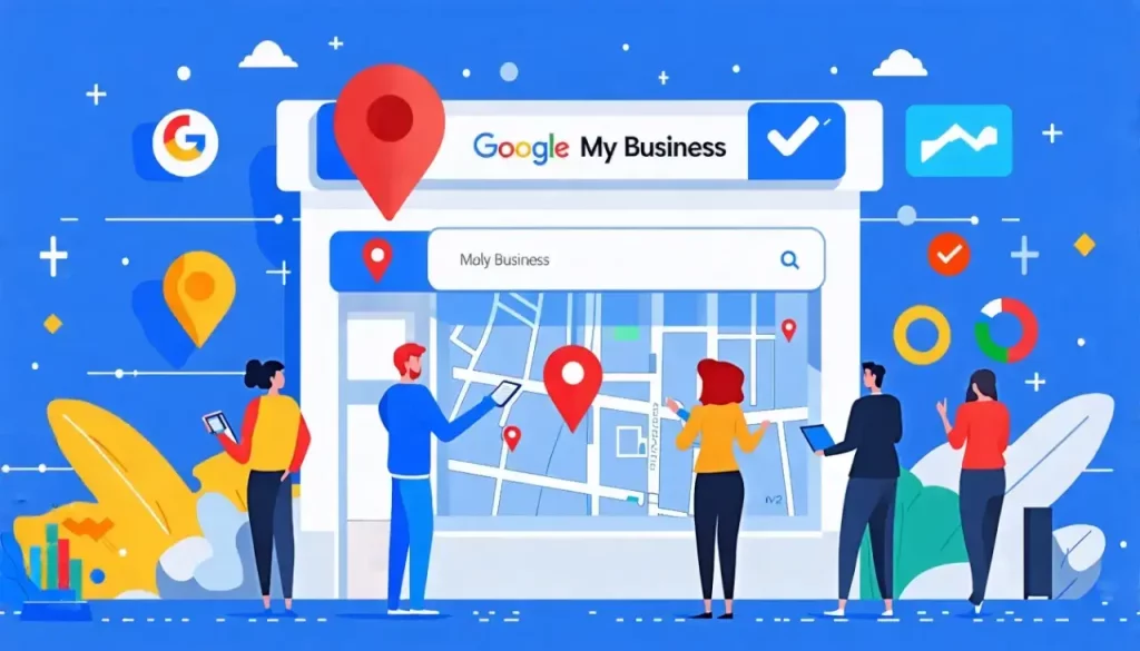 Google My Business tableau de bord et utilisateurs interactifs