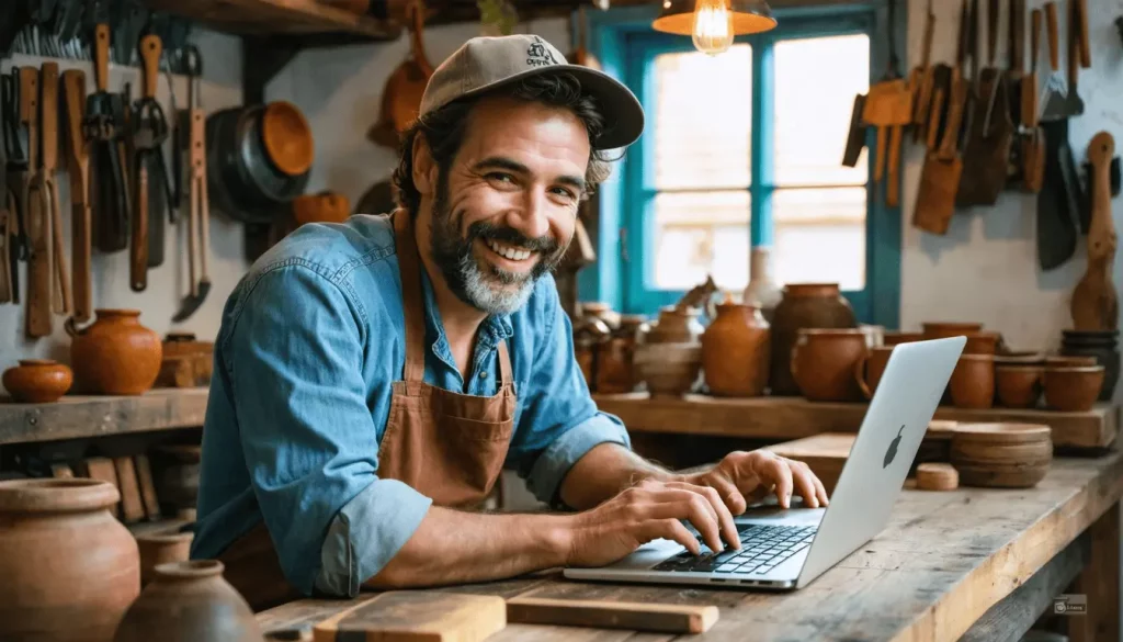 Artisan en train de répondre à des avis google