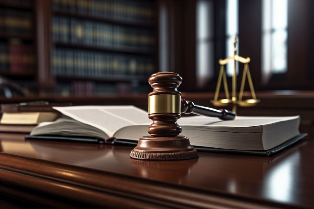 bureau d'avocat avec une balance