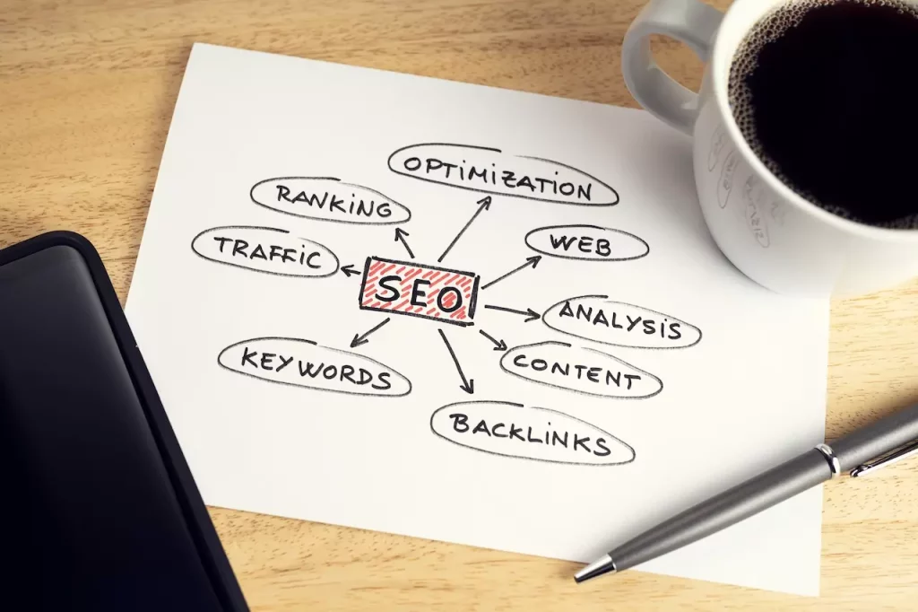 image montrant un plan SEO sur une feuille